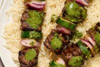 Cilantro Chimichurri Steak Kabobs for Flavorful Grilling