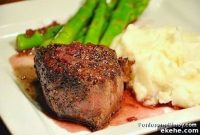 Pepper-Crusted Filet Mignon with Garlic Butter Sauce
