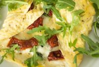 Sun-Dried Tomato & Roquefort Omelette with Arugula