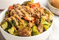 Beef and Vegetable Bowls with Creamy Comeback Sauce