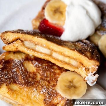 peanut butter banana stuffed brioche french toast