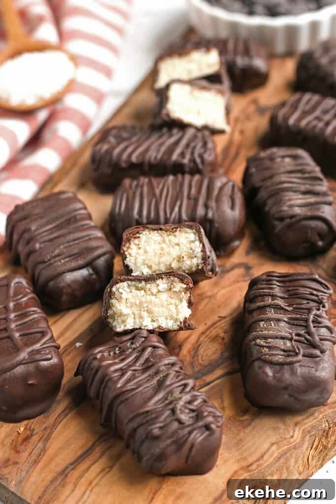 paleo vegan mounds homemade candy bars on a cutting board 