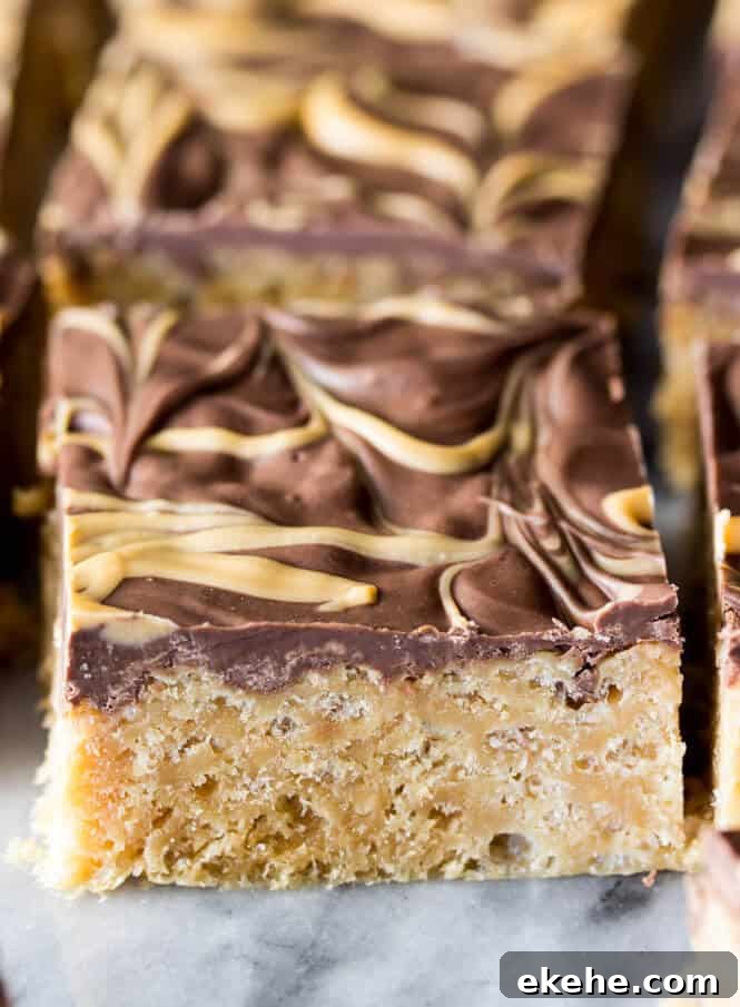 Scotcharoos -- a peanut buttery butterscotch & chocolate rice krispie treat