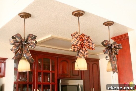 Chandelier above kitchen table