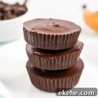 vegan peanut butter cups stacked