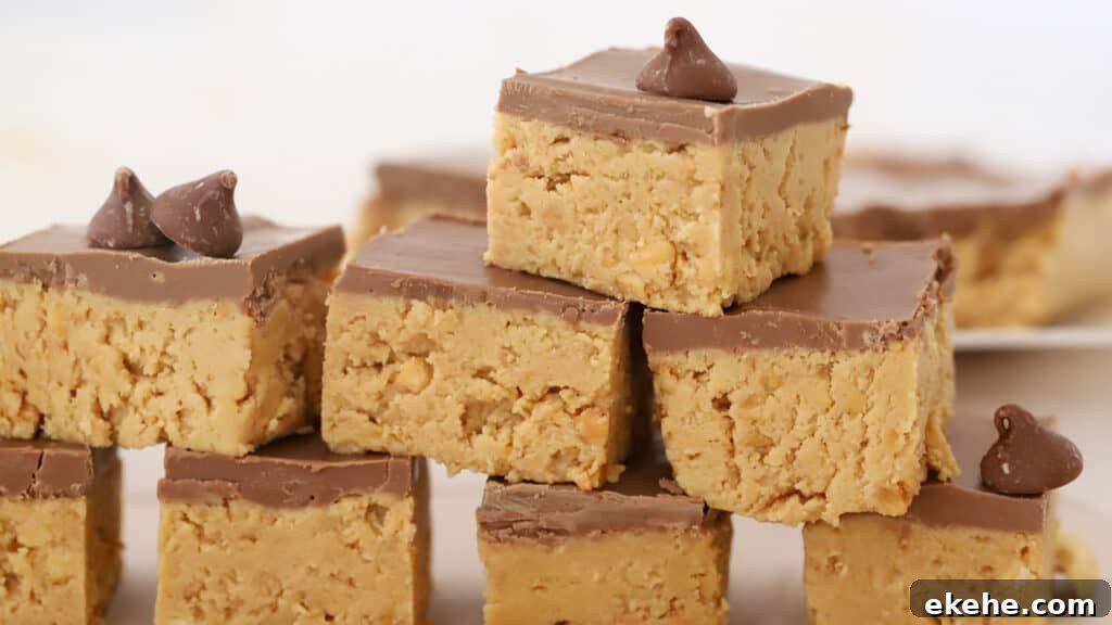 homemade peanut butter bars, no bake peanut butter bars.
