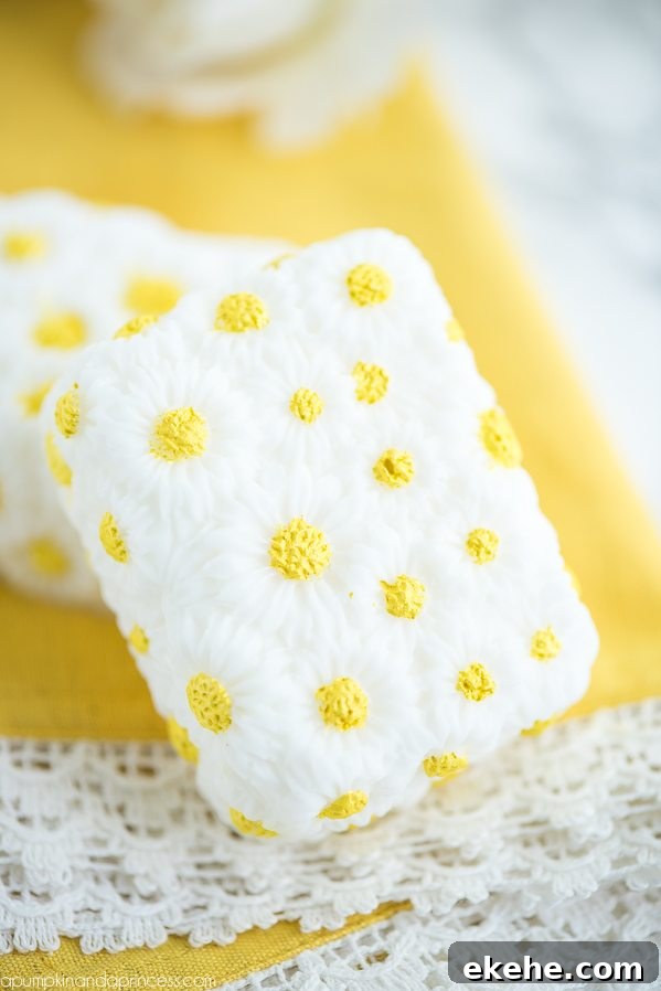 DIY Vanilla Chamomile Soap – this daisy soap made with vanilla and chamomile essential oils makes a great handmade gift!