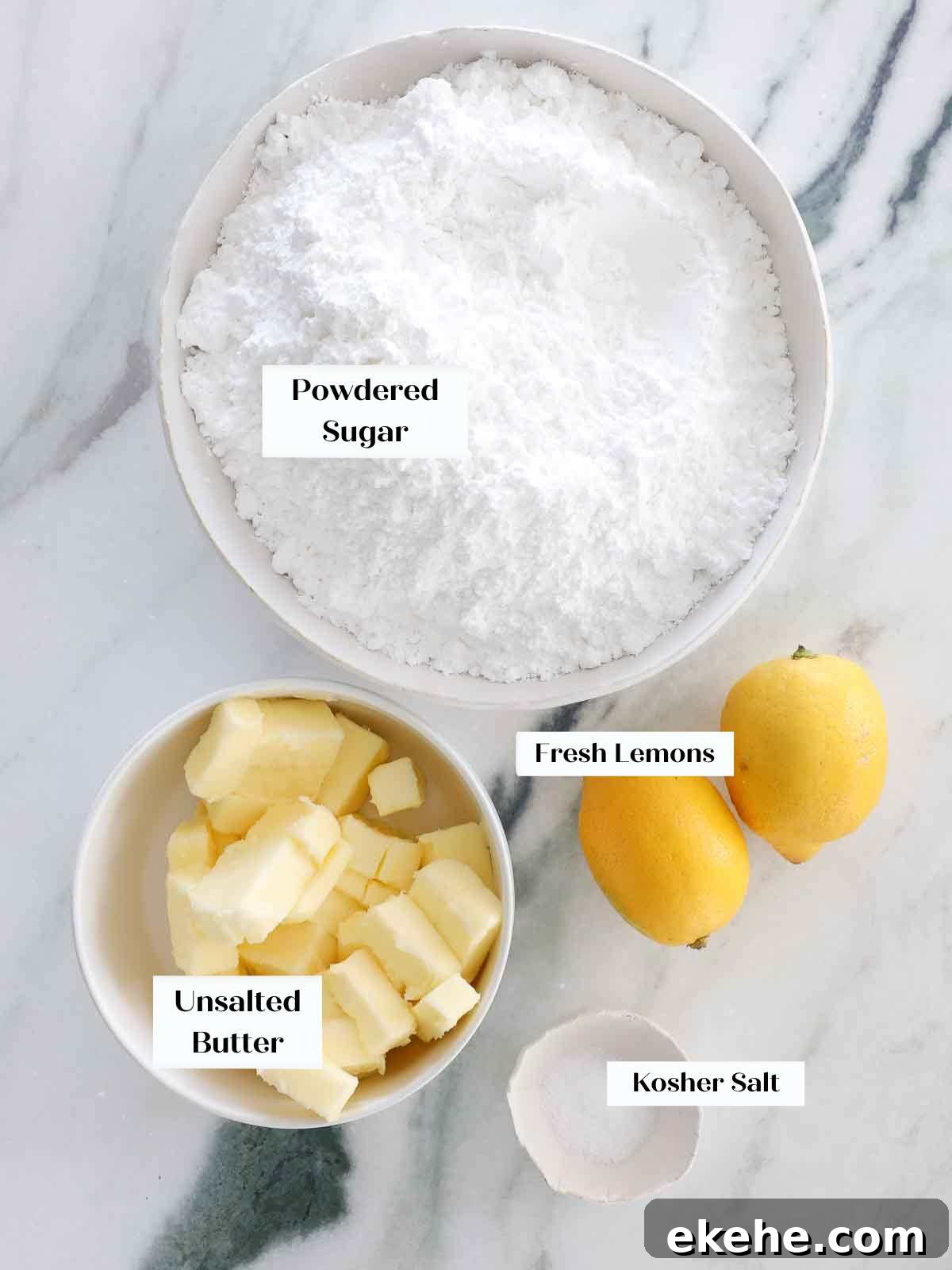 lemon buttercream frosting ingredients.