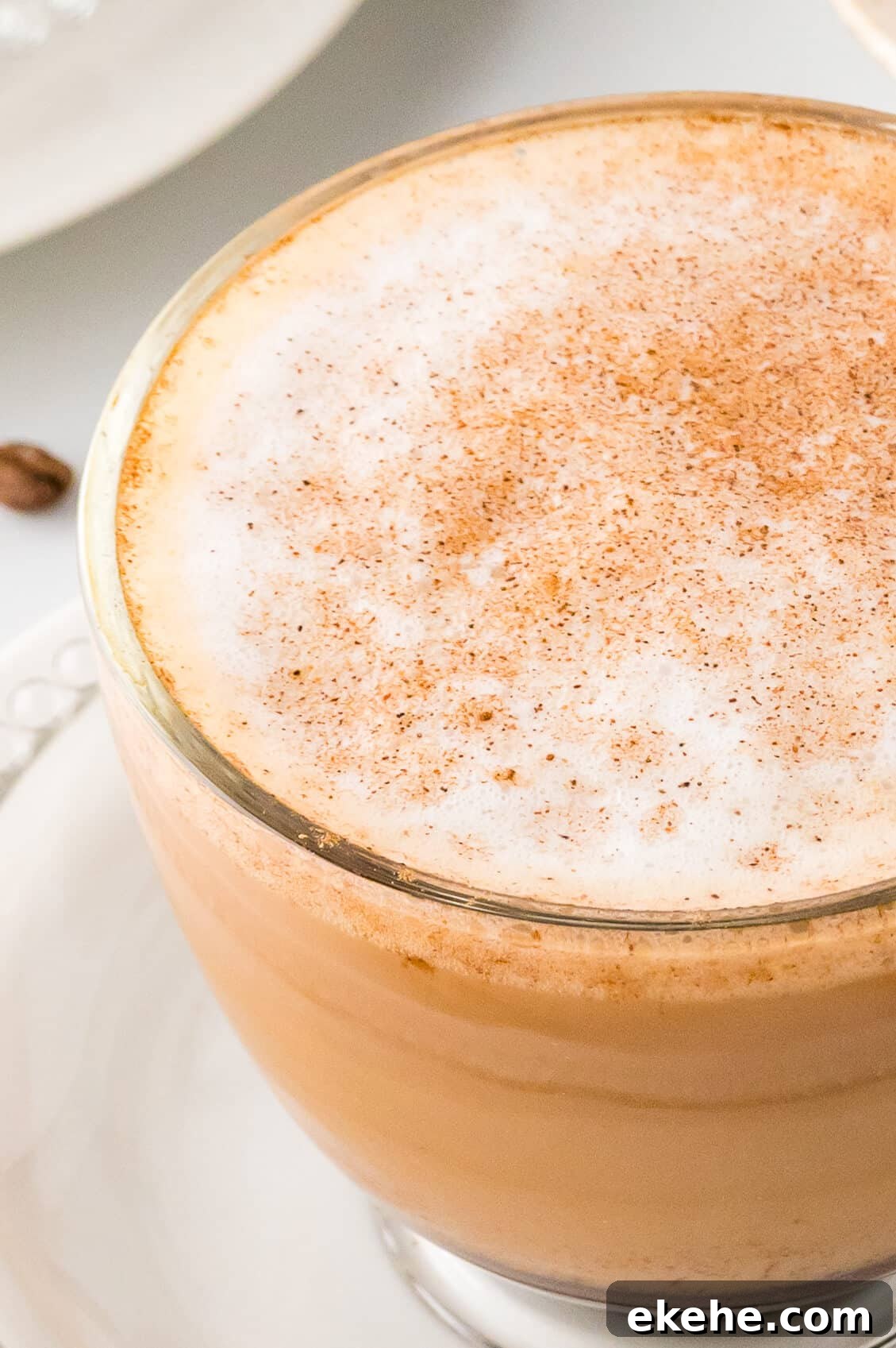 Close up of the top of a mug of the recipe.