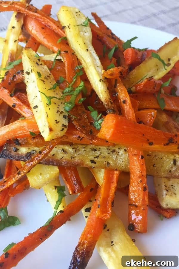 plate of carrot and parsnip fries