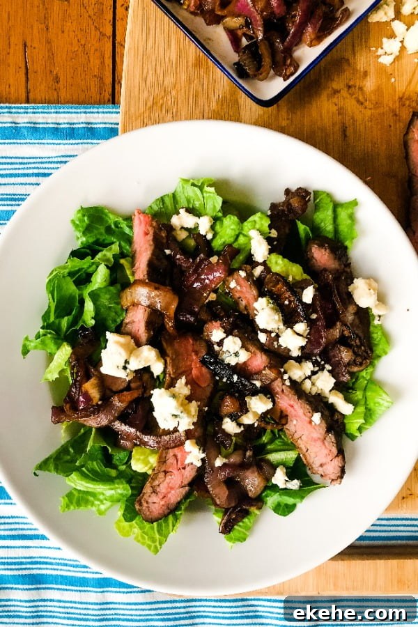 steak salad with blue cheese from recipe by personal chef amycaseycooks