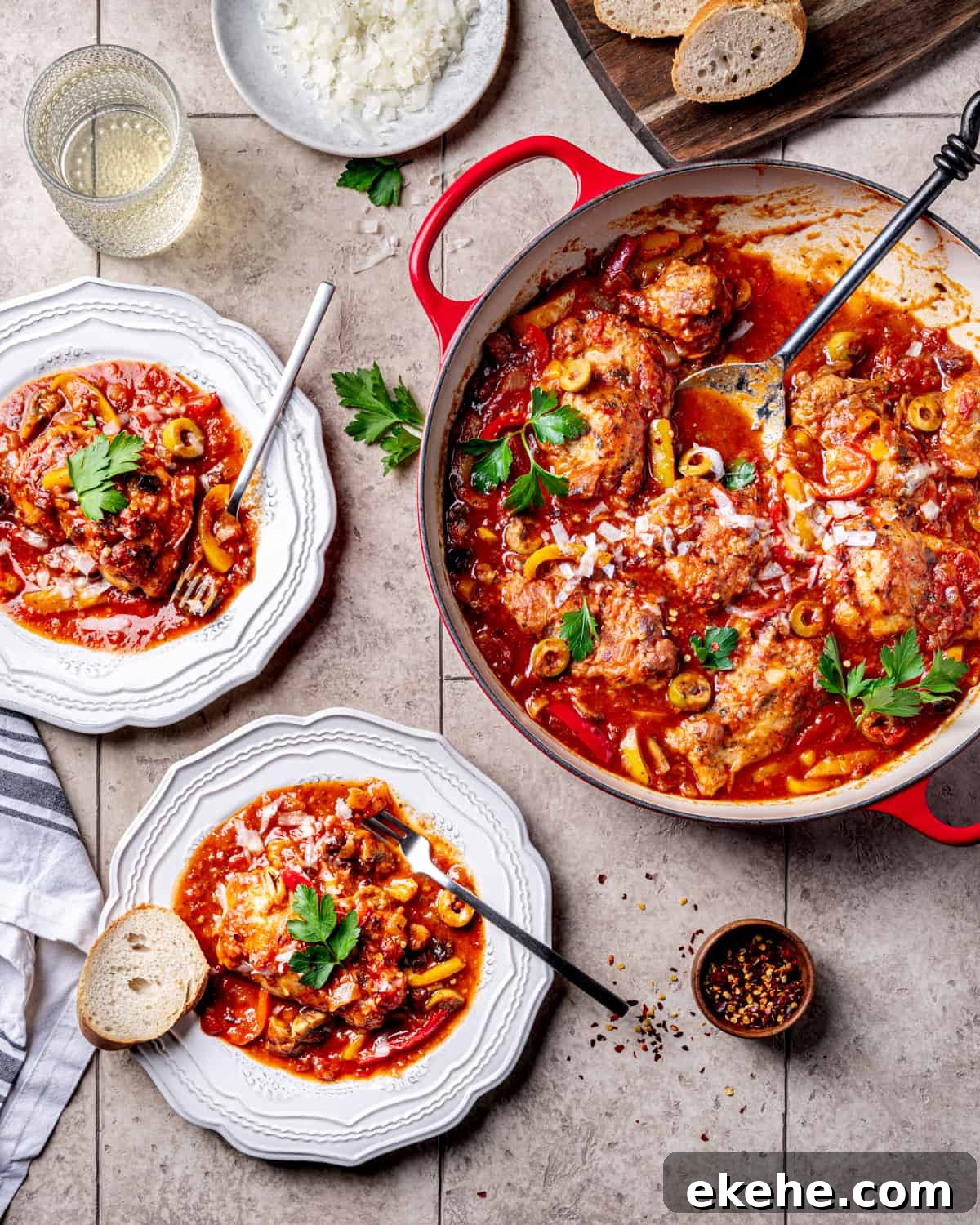 Oven Braised Chicken Cacciatore recipe