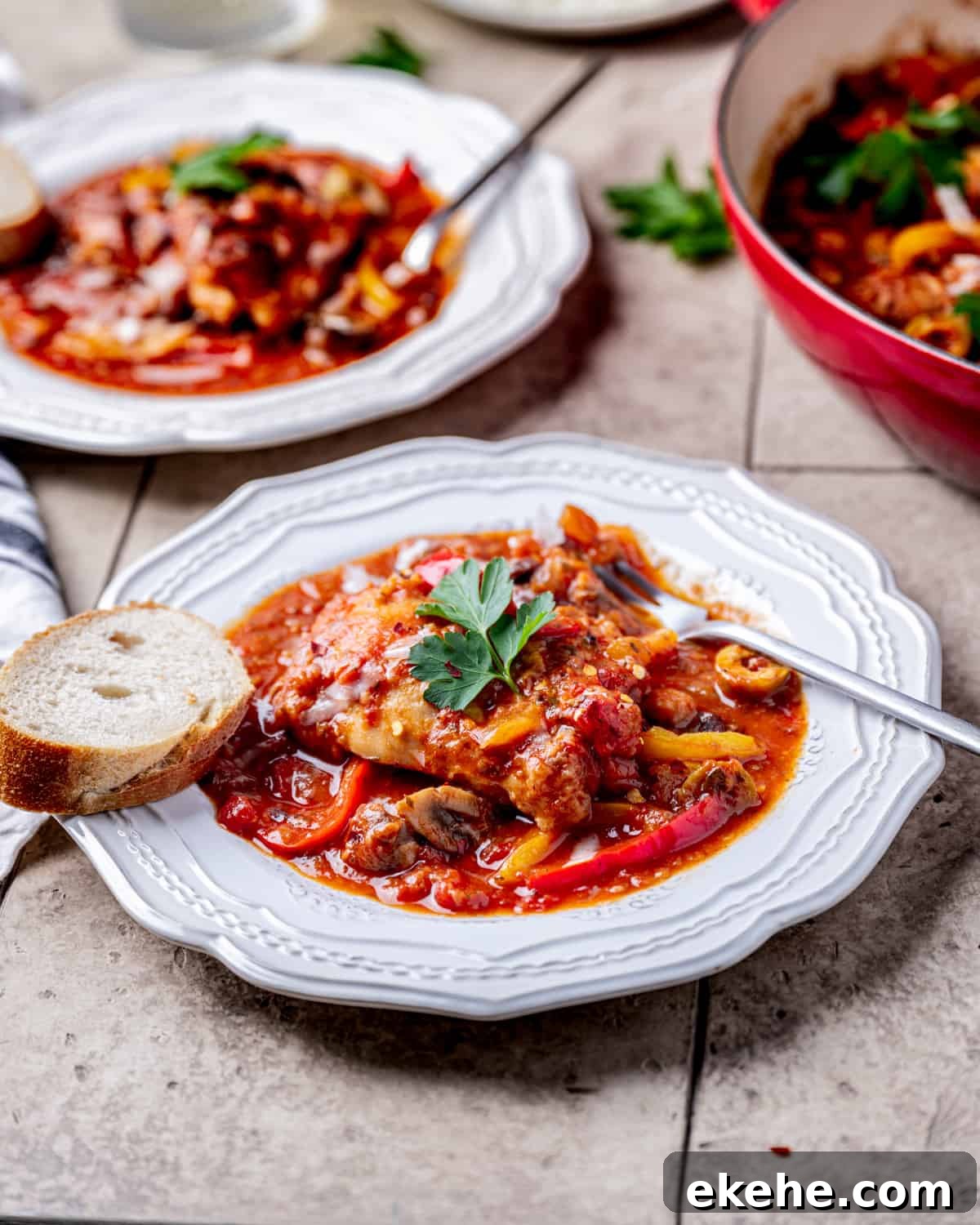 Oven Braised Chicken Cacciatore recipe