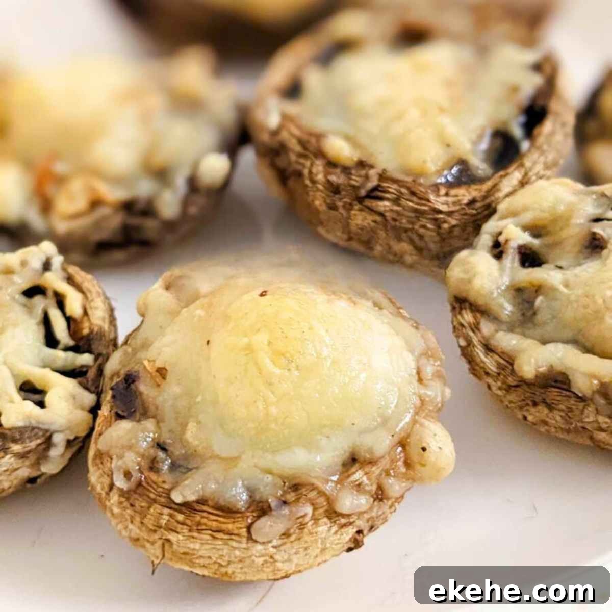 Served air fryer stuffed mushrooms