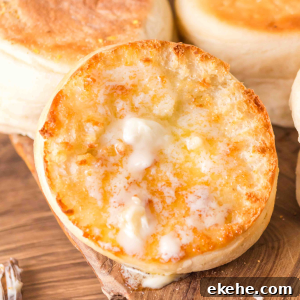 A toasted English Muffin topped with melted butter - Hostess At Heart