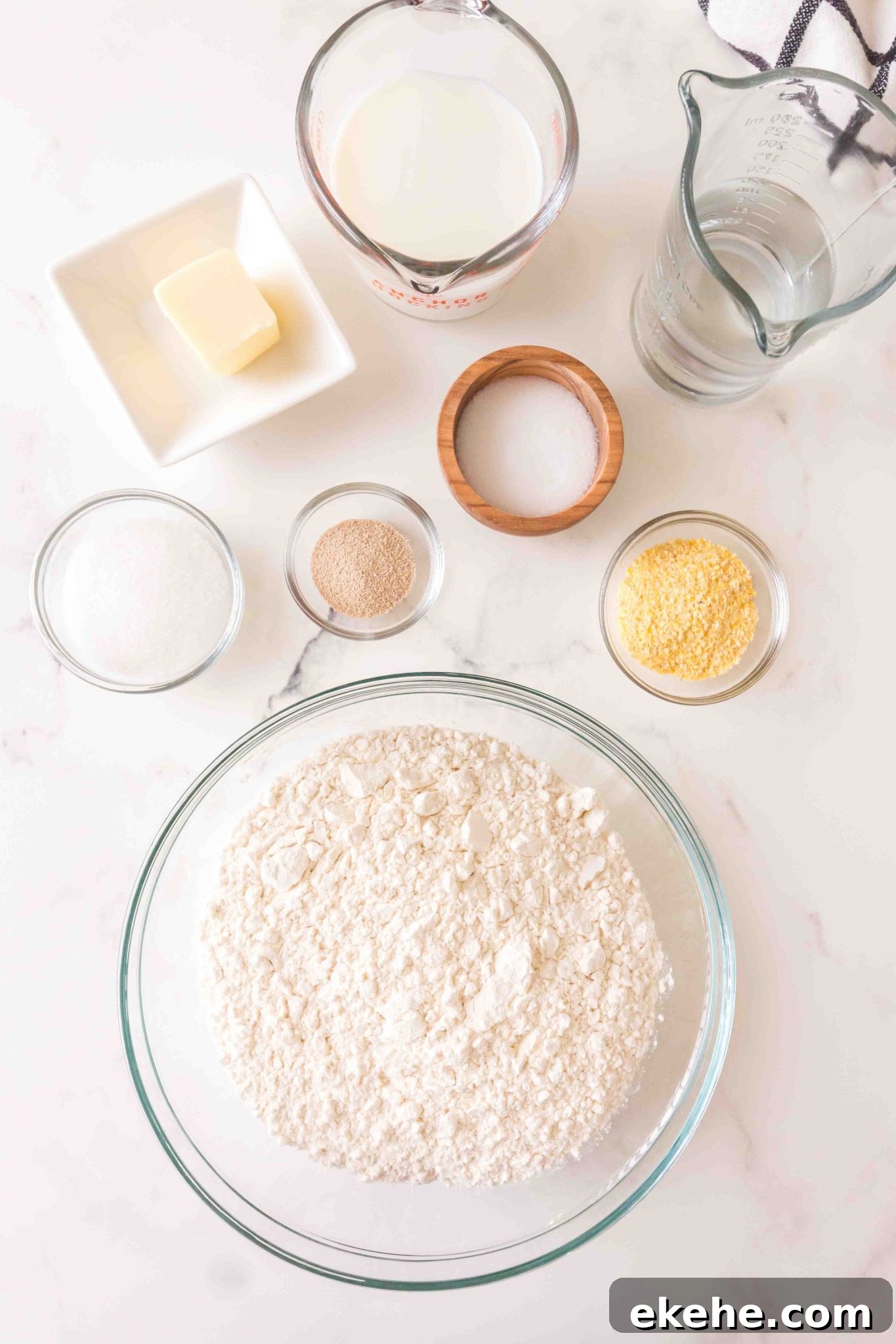 Ingredients: milk, water, butter, salt, yeast, cornmeal, flour, sugar. Hostess At Heart
