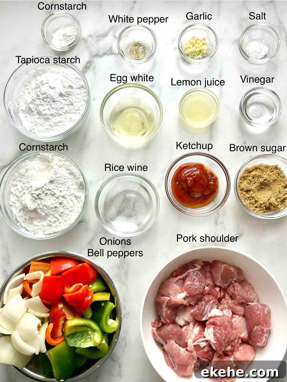 ingredients prepped in bowls.