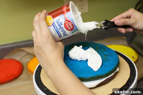 Rainbow Birthday Cake from thelittlekitchen.net