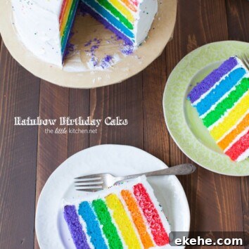 Rainbow Birthday Cake from thelittlekitchen.net