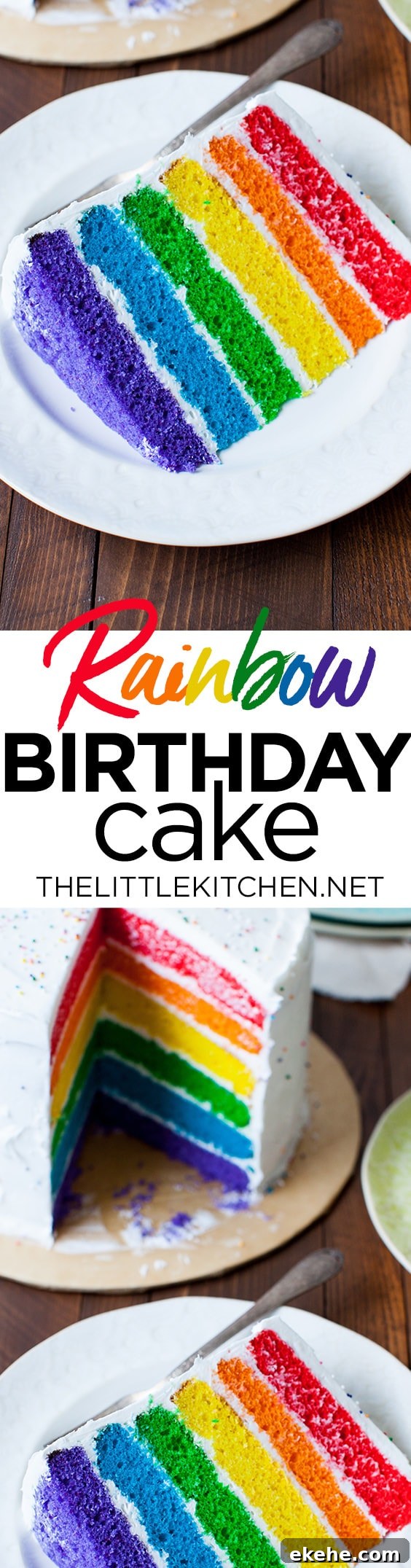 Rainbow Birthday Cake from thelittlekitchen.net