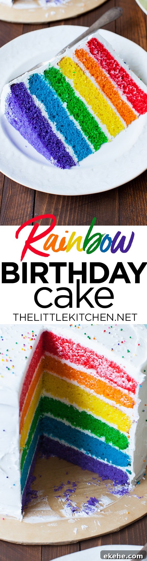 Rainbow Birthday Cake from thelittlekitchen.net