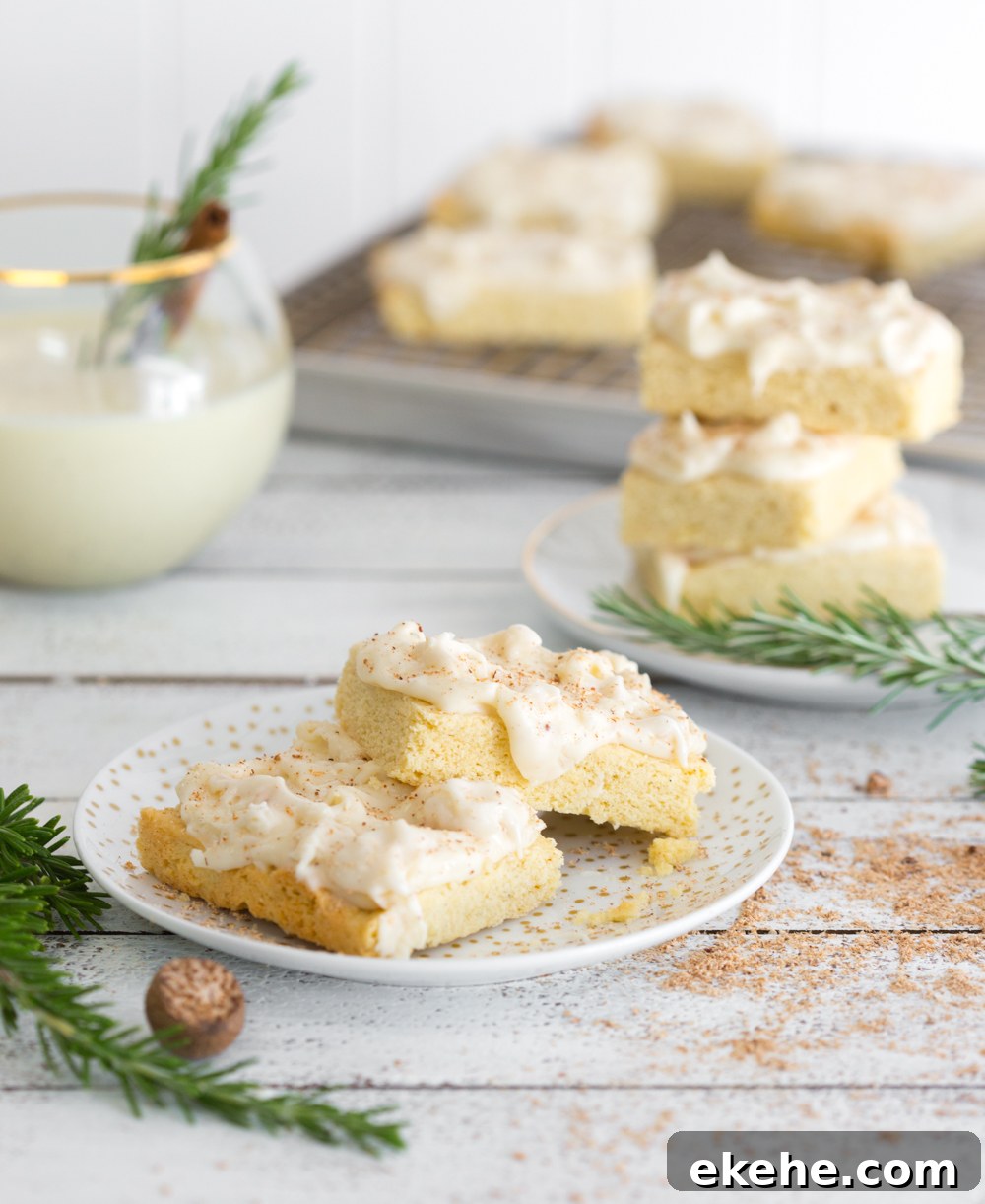 Cardamom Spiced Cookie Bars with Eggnog Cream Cheese Frosting by Baking The Goods