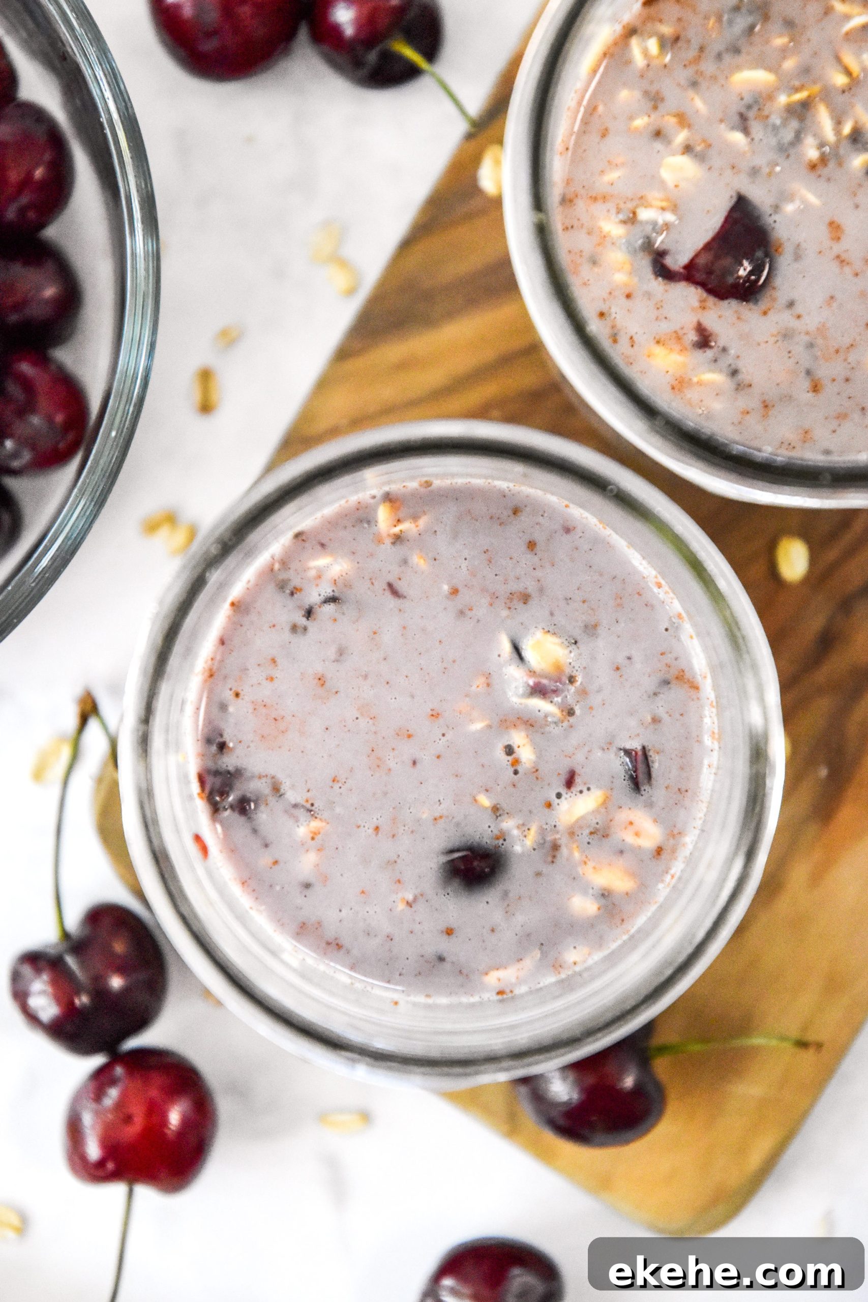 stirred up cherry vanilla overnight oats.