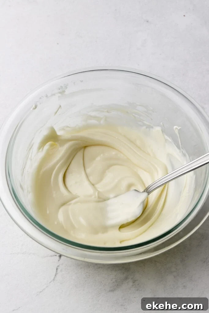 melted white chocolate