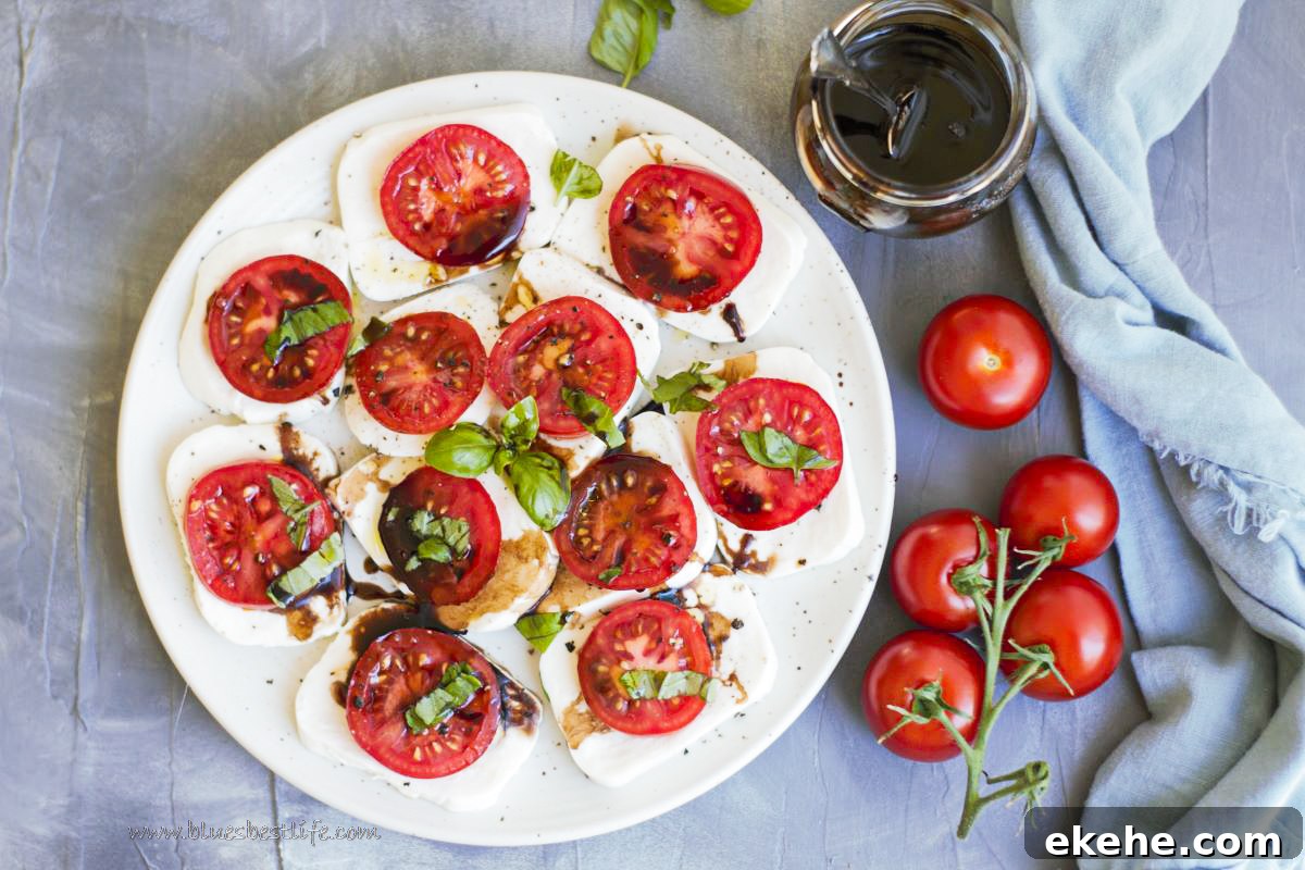 a plate filled with caprese salad