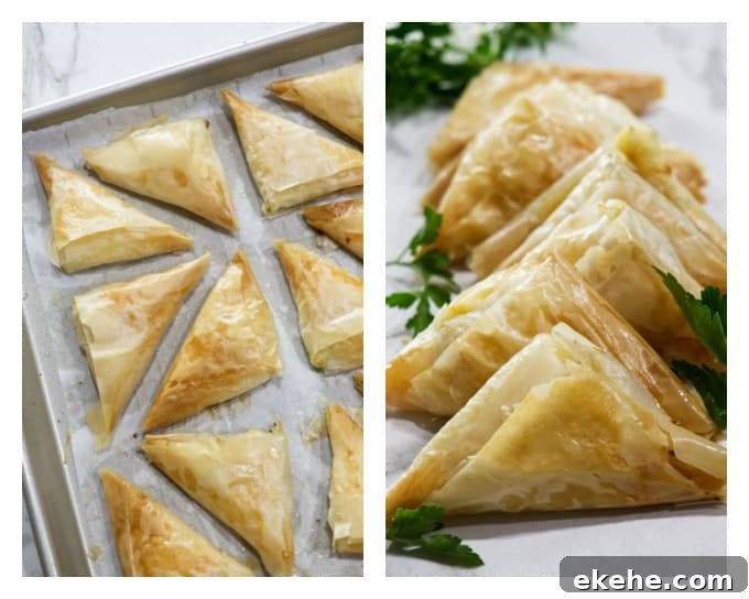 Greek Cheese Triangle Pies (Tiropita) collage