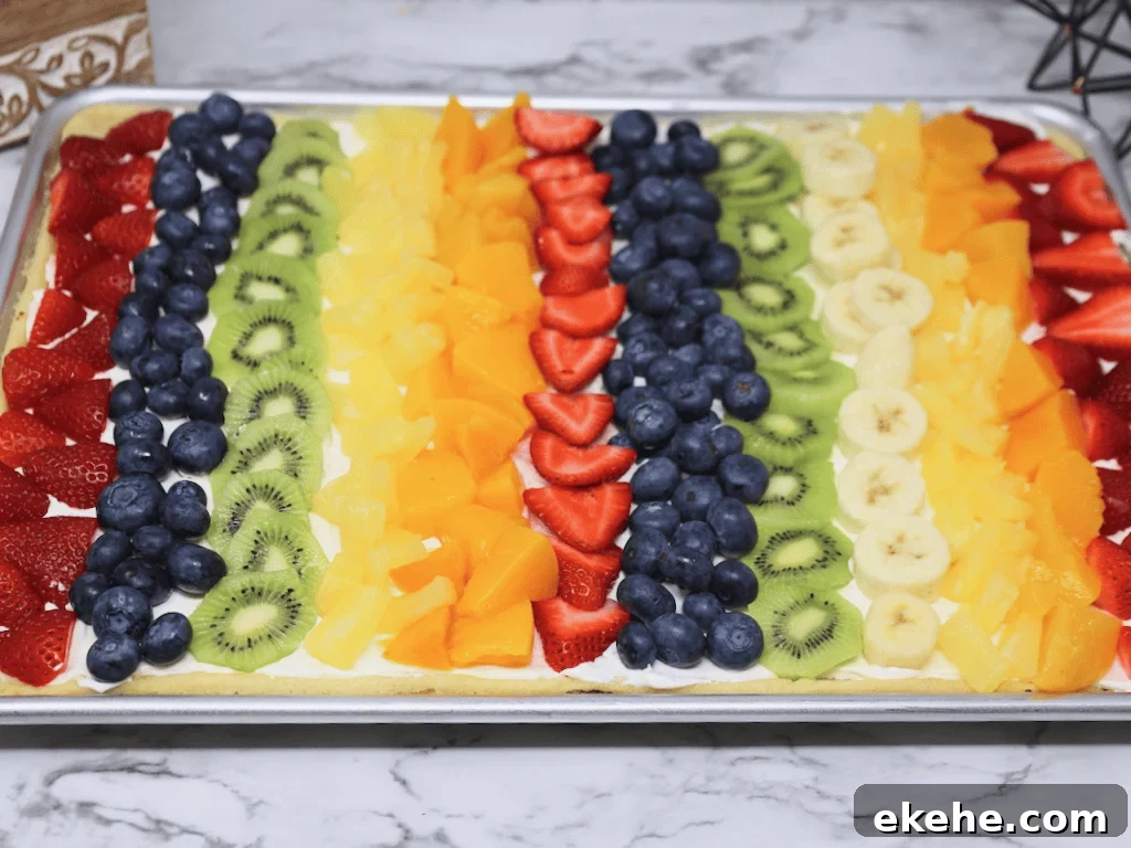 Breakfast Fruit Pizza recipe with glaze