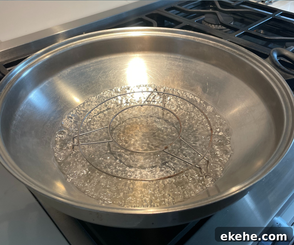Steamer with water boiling
