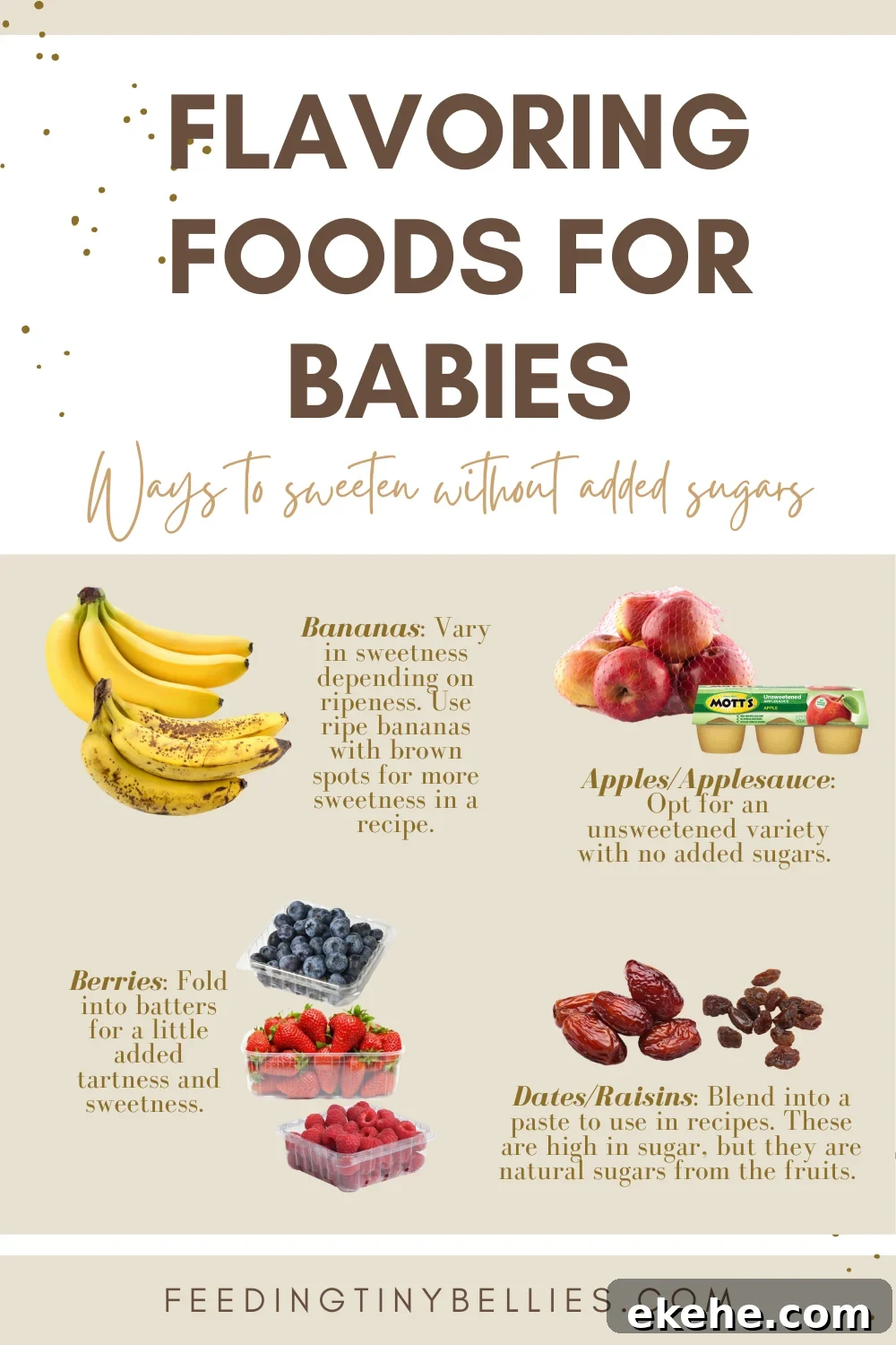 Flavoring foods for babies - Ways to sweeten without added sugars