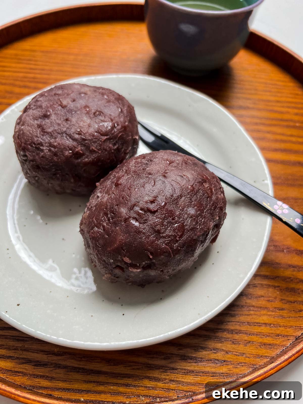 ohagi on a white plate