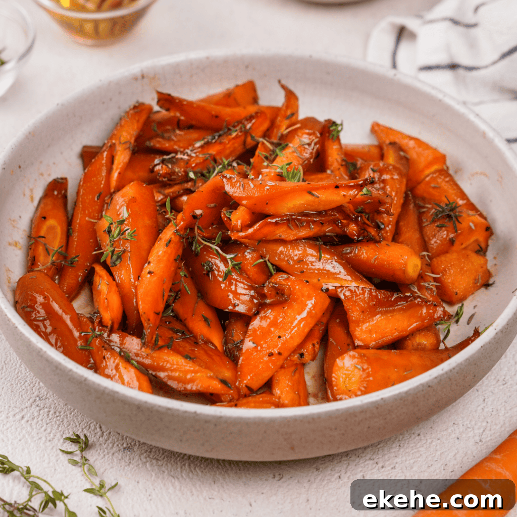 Shiny glazed carrots