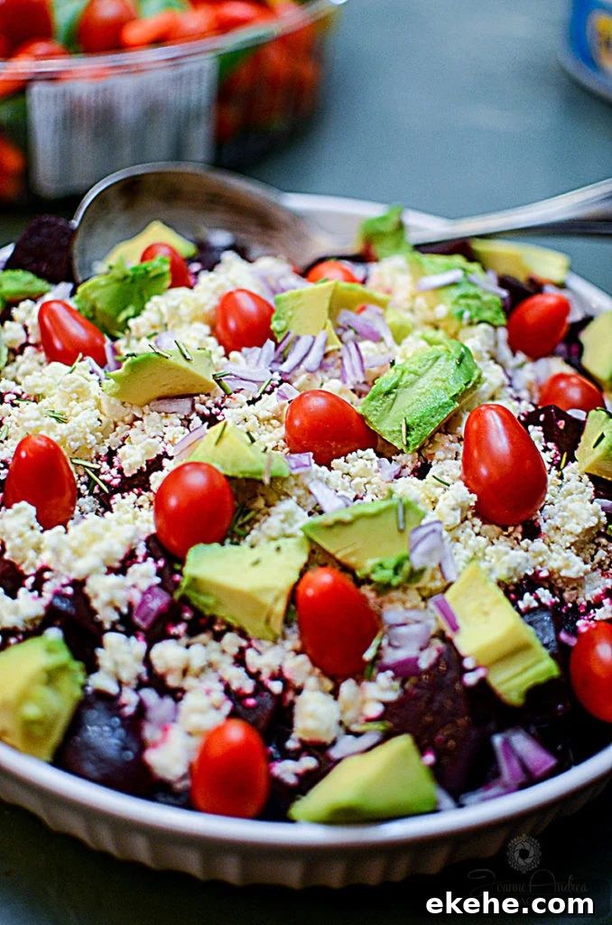 beet avocado feta salad