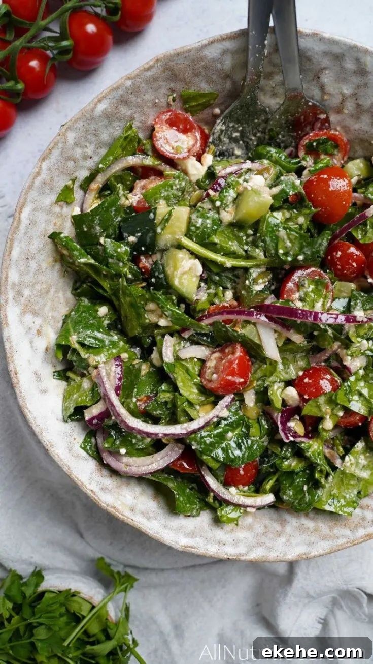 spinach tomato feta salad