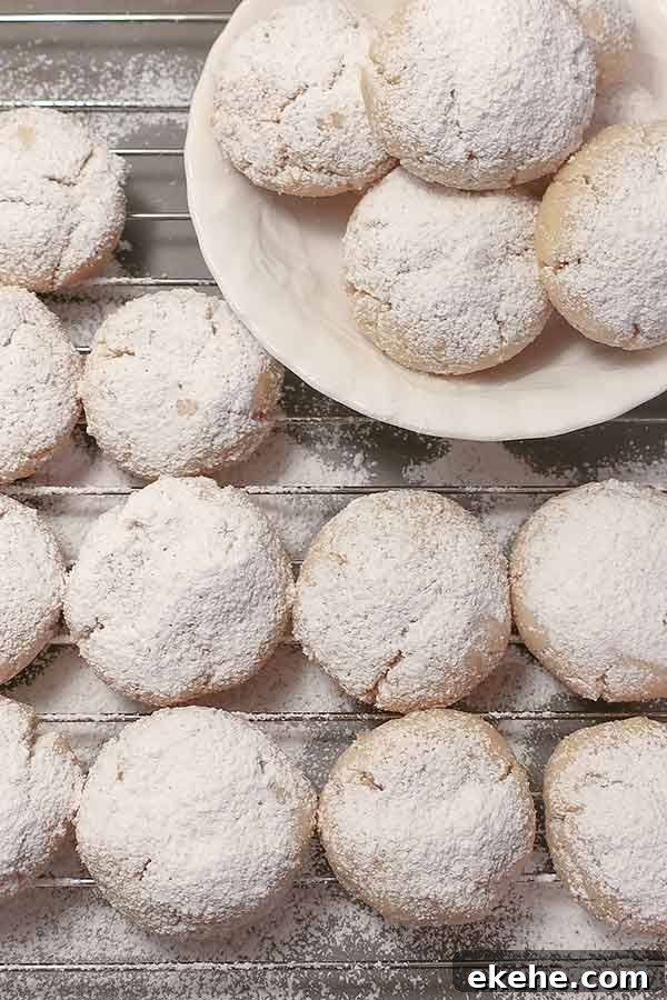 Grain-Free snowball cookies on a plate