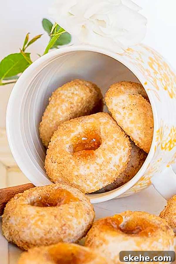gluten free thumbprint cookies in a cup