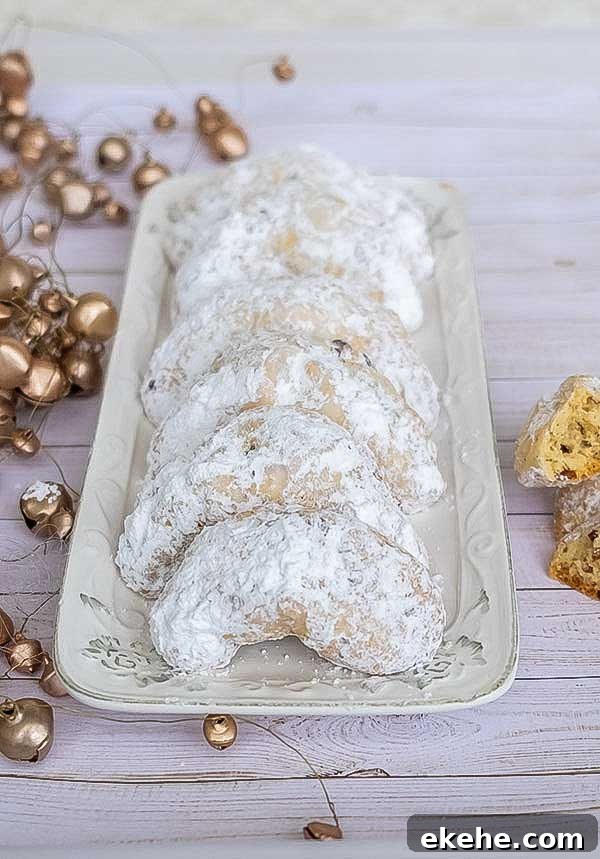 grain-free crescent cookies on a platter