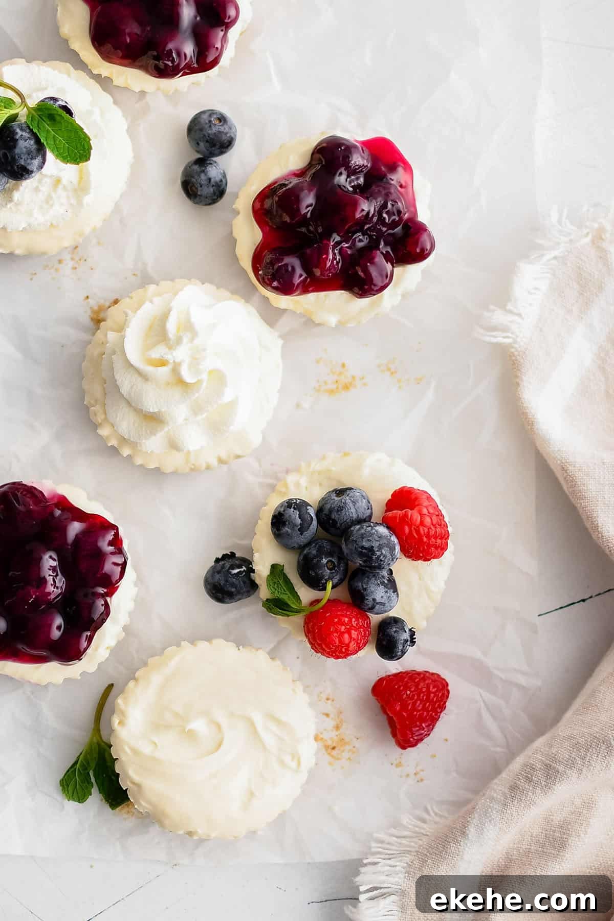 mini cheesecakes on a plate