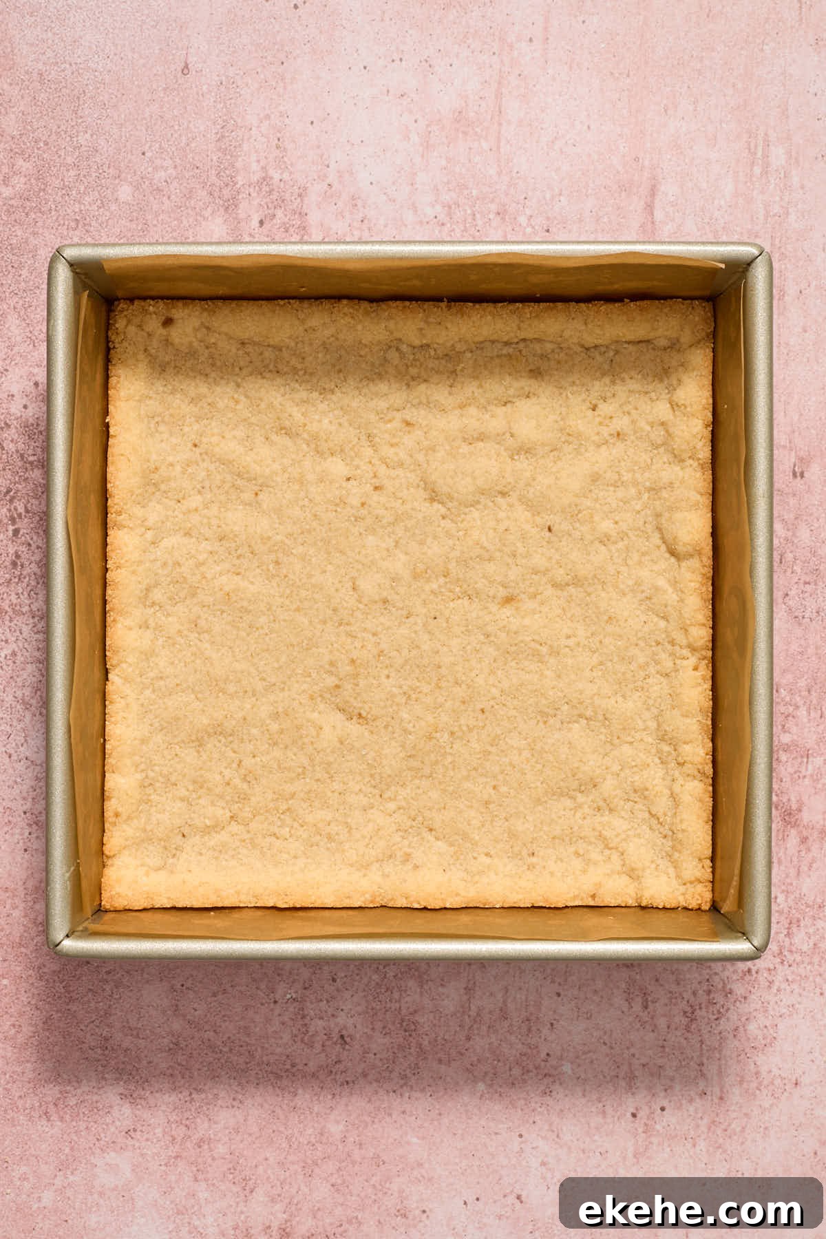 Crust baked in the pan.