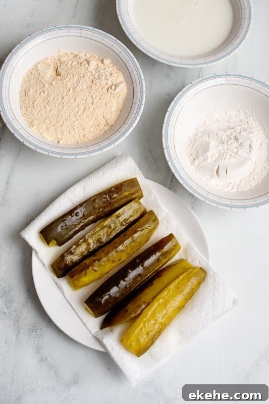 drain pickles and lay them on paper towel.