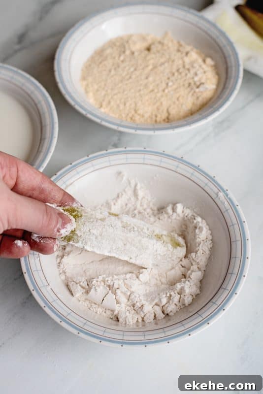 dip in flour then milk again
