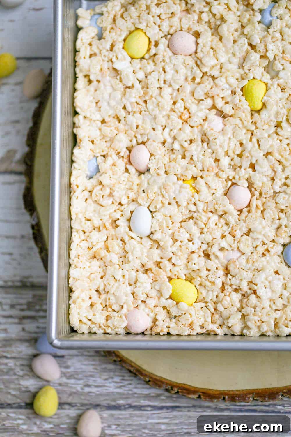 cadbury egg krispy treats - easter rice krispies