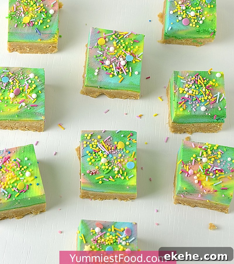 Tie Dye Cheesecake Bars