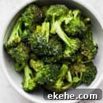 Bowl of smoked broccoli.