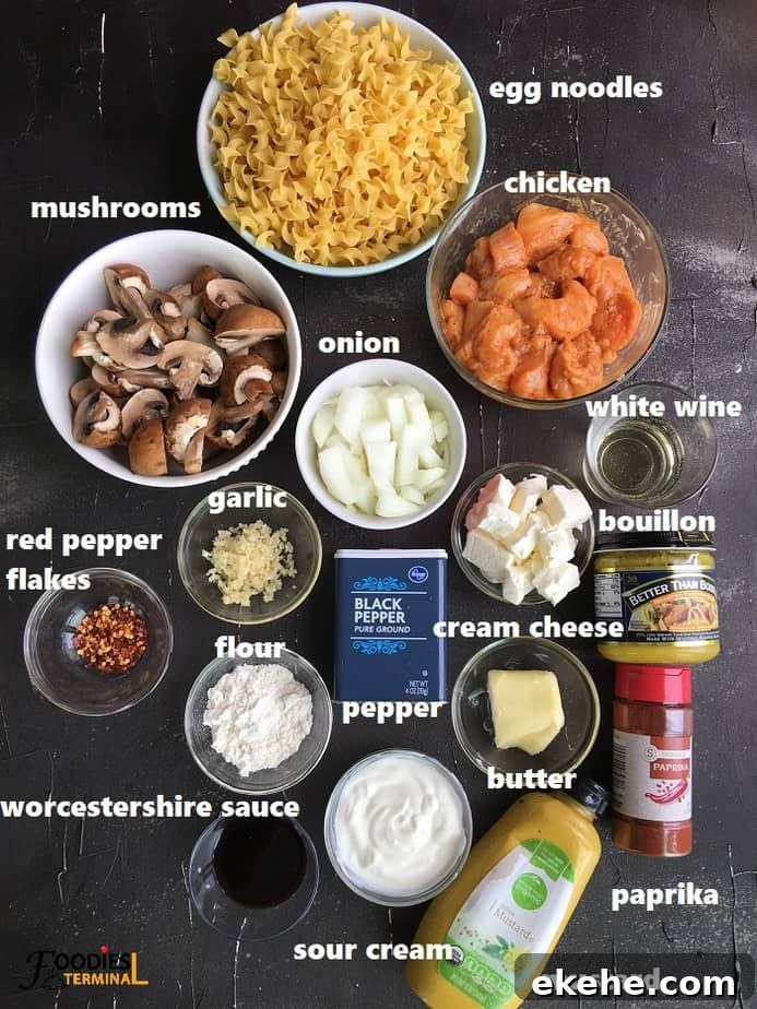 Ingredients on a black surface