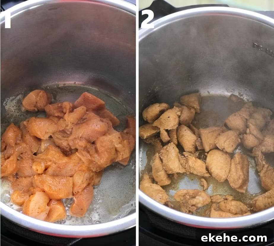 sauteing chicken in instant pot