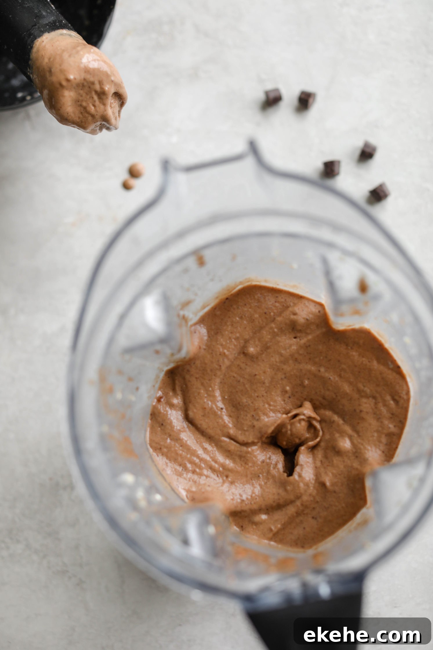 Healthy Vegan Chocolate Frosty Blended in Vitamix